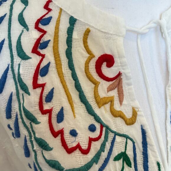 Forever That Girl for Anthropologie Peasant Blouse Shirt Size XL White Cotton - Picture 7 of 12